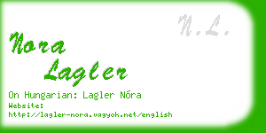 nora lagler business card