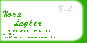 nora lagler business card